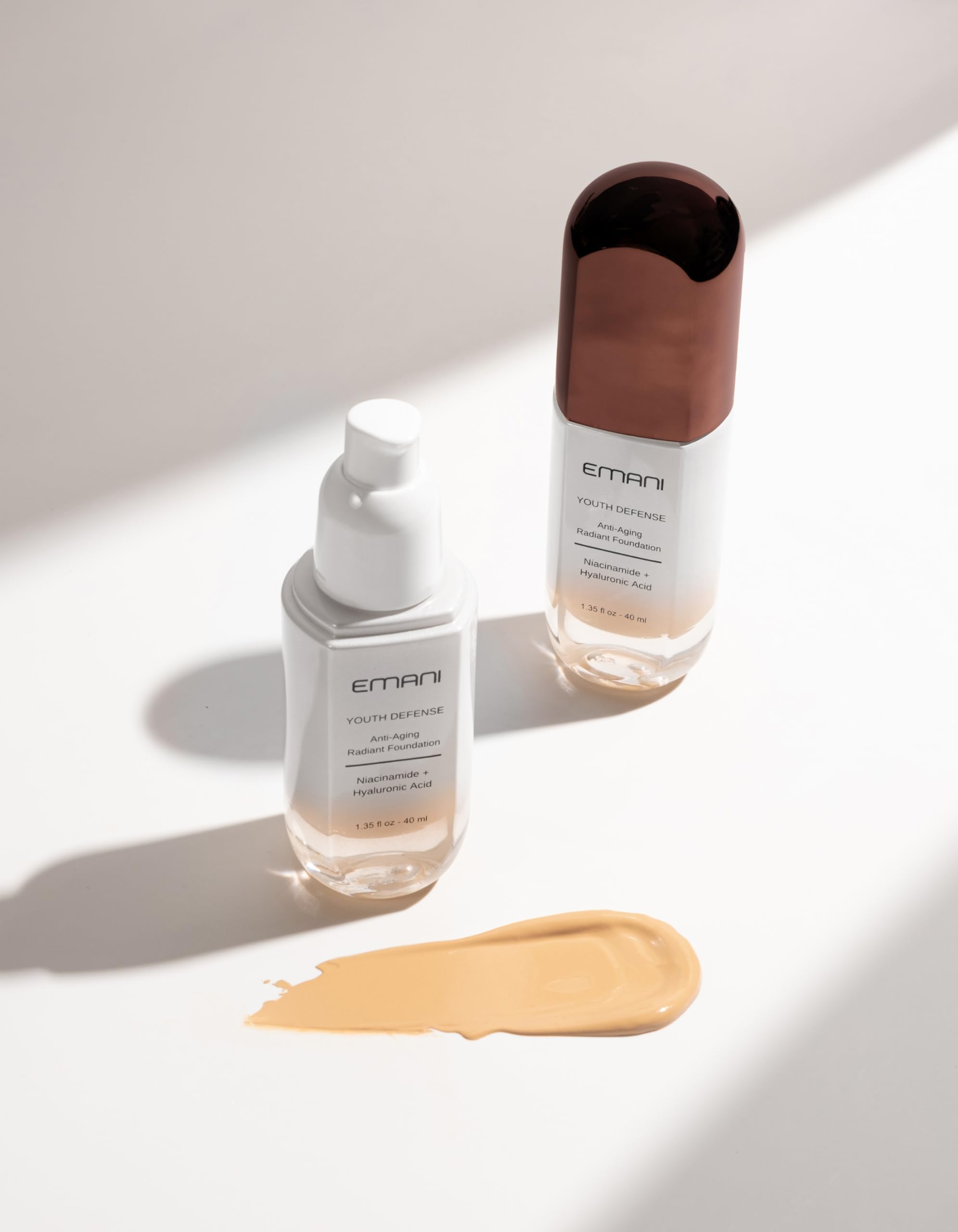 Emani Youth Defense Foundation with Hyaluronic Acid — Anti-Aging, Full Coverage