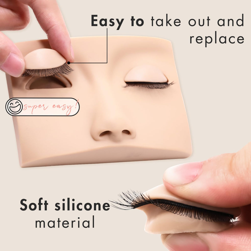 Embagol 6 Pairs Double-Layer Replacement Eyelids for Lash Extension Practice