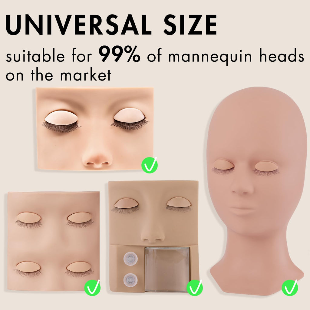 Embagol 6 Pairs Double-Layer Replacement Eyelids for Lash Extension Practice