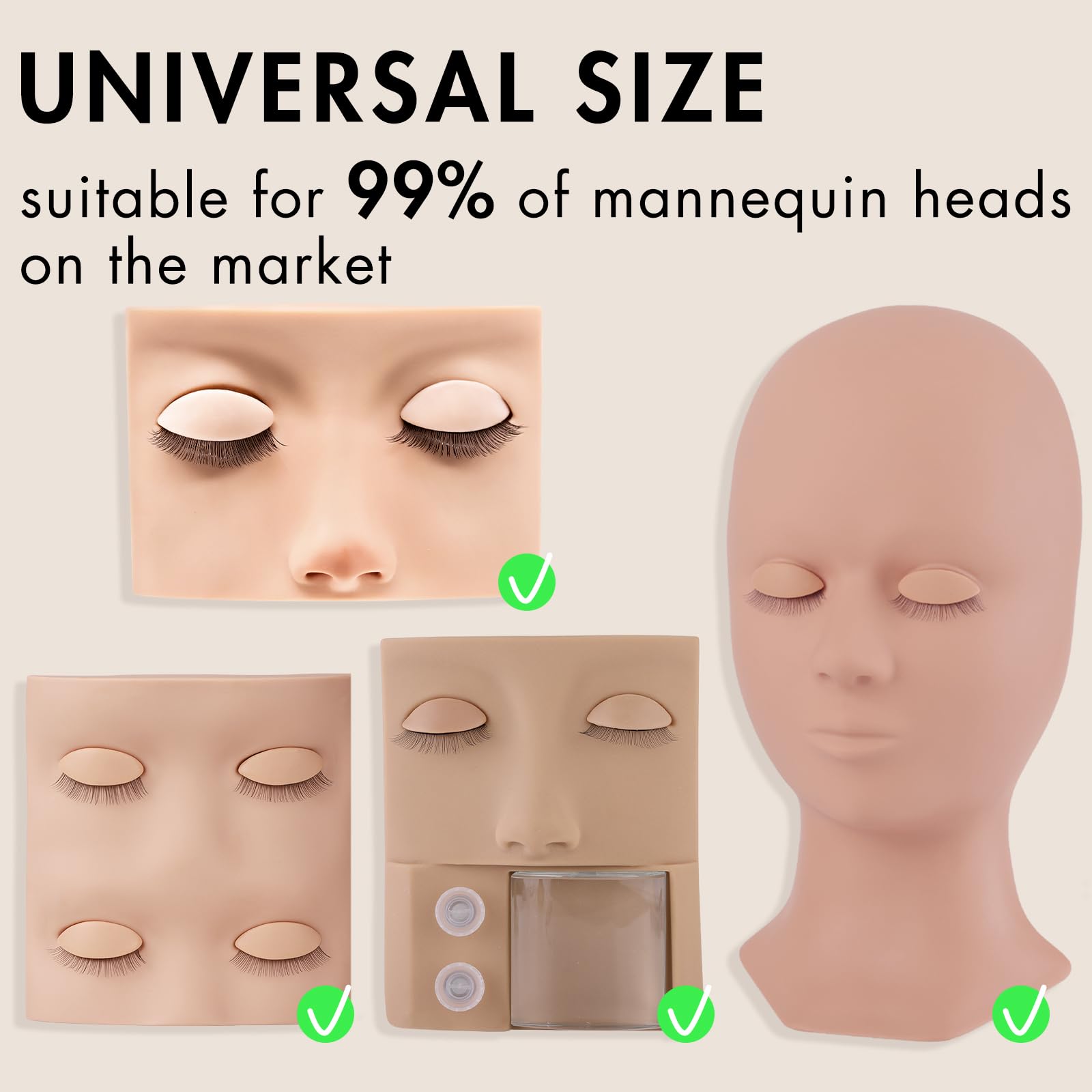 Embagol 6 Pairs Double-Layer Replacement Eyelids for Lash Extension Practice