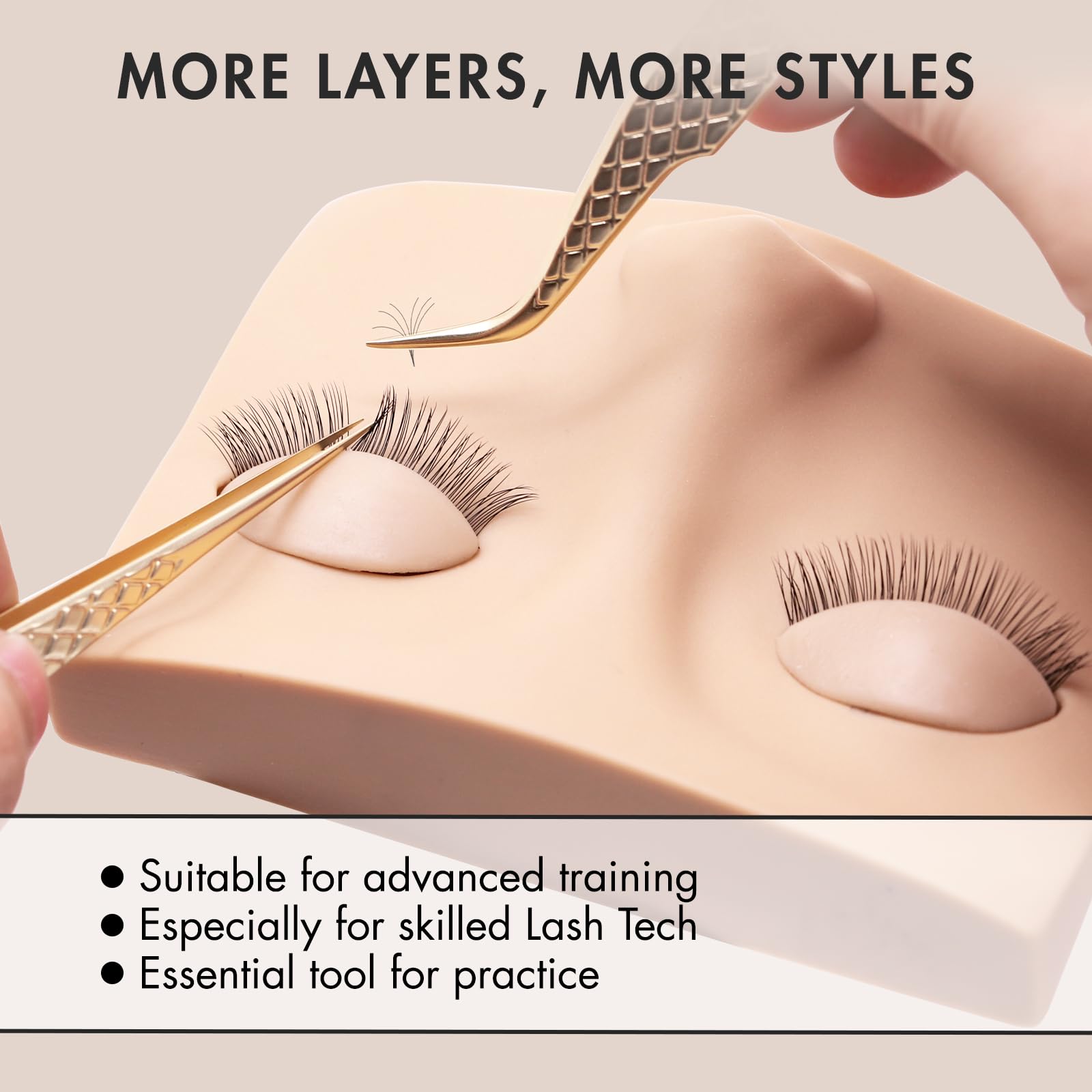 Embagol 6 Pairs Double-Layer Replacement Eyelids for Lash Extension Practice