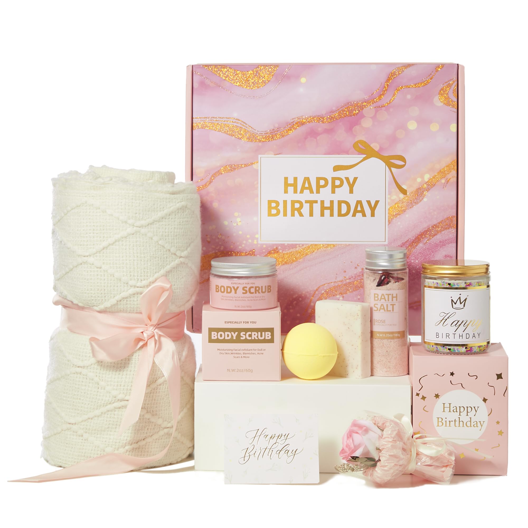 EMBERWAVE Luxury Spa Gift Box for Women – Body Scrub & Bath Salt Gift Set