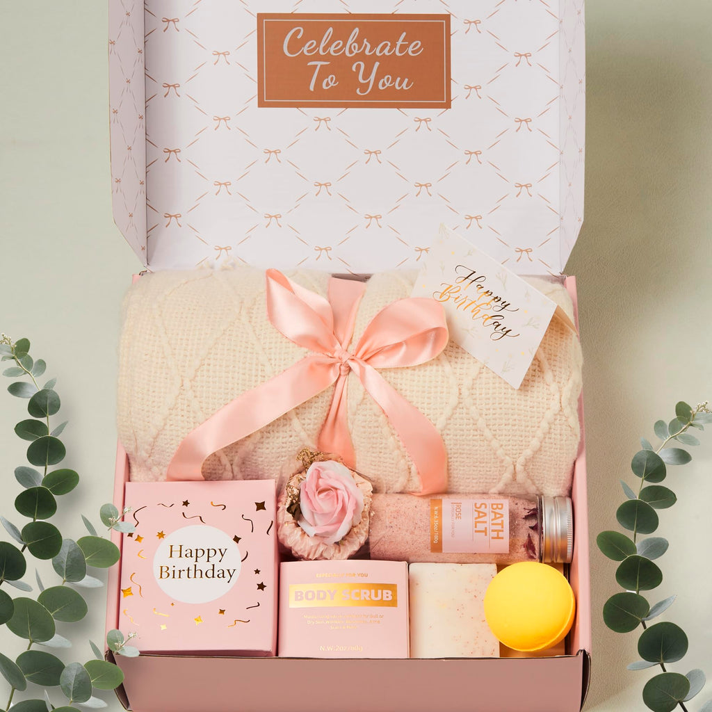 EMBERWAVE Luxury Spa Gift Box for Women – Body Scrub & Bath Salt Gift Set