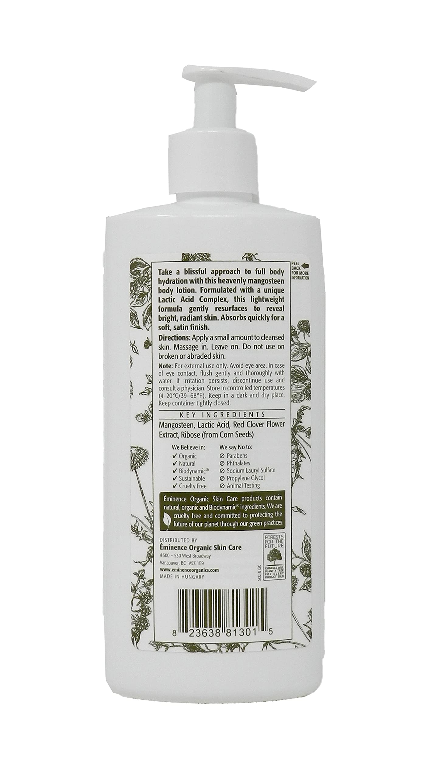 Eminence Mangosteen Body Lotion – Hydration, Gentle Exfoliation, Satin Finish | 8.4 Fl Oz