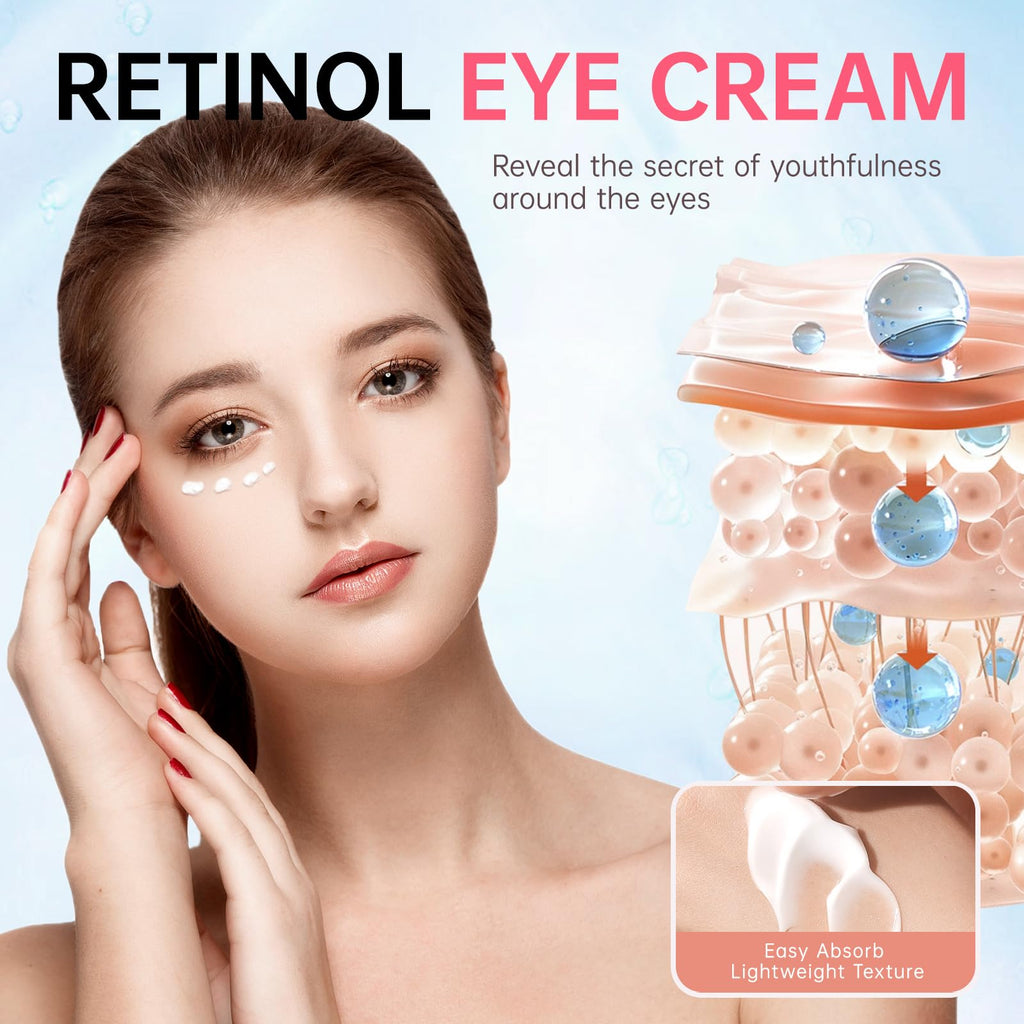 Emisun Retinol Eye Cream – Instant Reduction of Eye Bags, Dark Circles & Puffiness | 0.7 oz