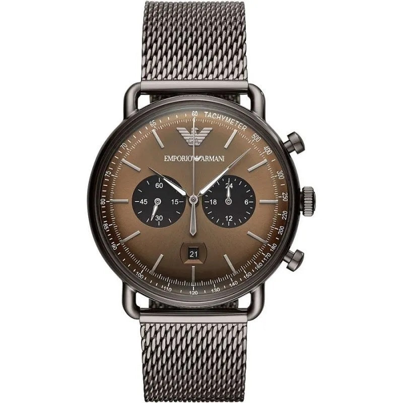 Emporio Armani AR11141 Aviator Men's Grey Mesh Watch