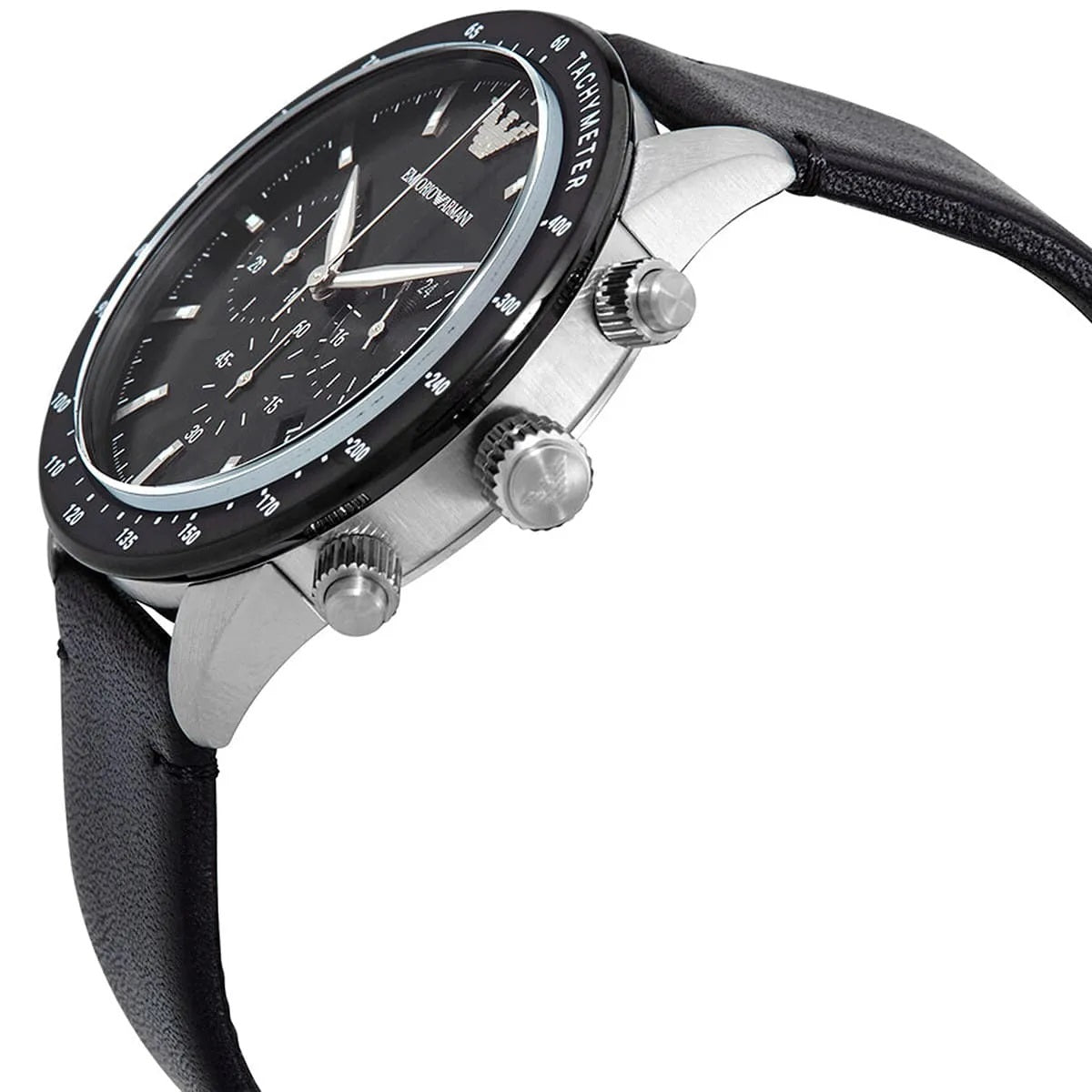 Emporio Armani AR11243 Mario Men's Silver & Black Watch