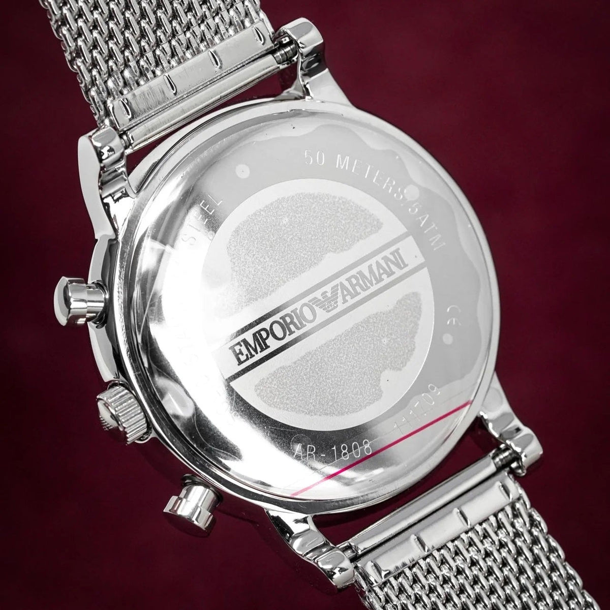 Emporio Armani AR1808 Luigi Men's Silver Mesh Watch