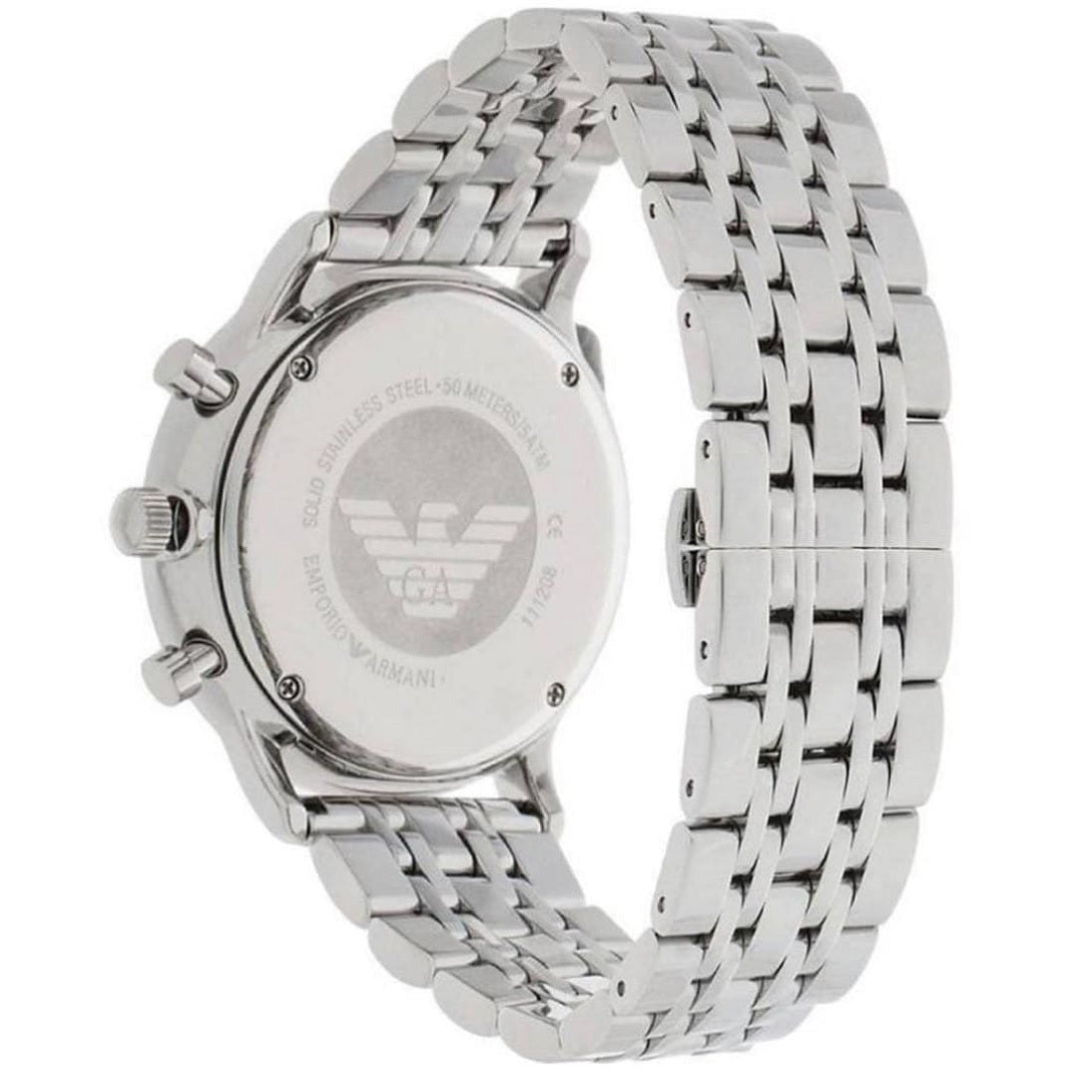 Emporio Armani AR5988 Tazio Men's Silver & Black Chronograph