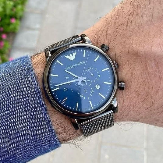Emporio Armani AR1979 Luigi Men's Grey Mesh Watch