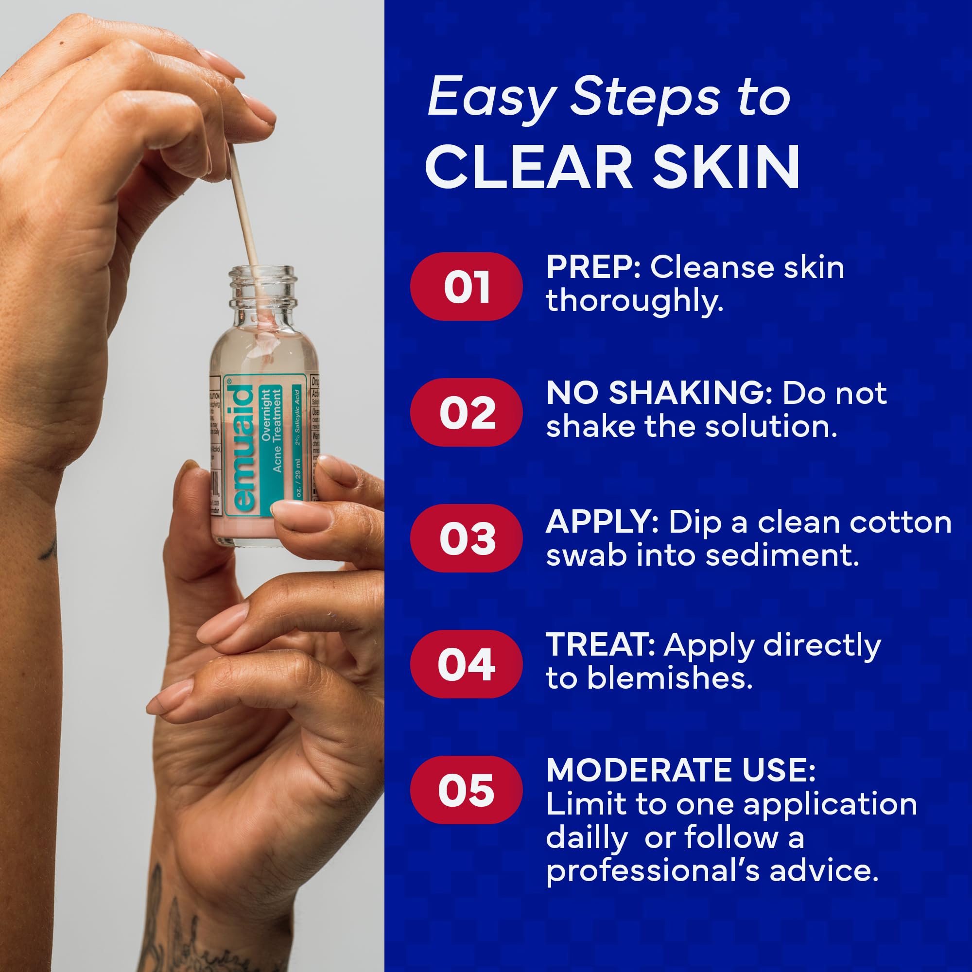 EMUAID Overnight Acne Treatment – Fast-Acting Acne Solution with Salicylic Acid & Organic Sulfur, 1oz