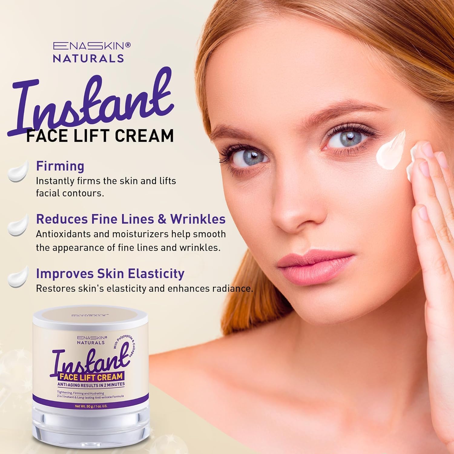 Enaskin Naturals Instant Face Tightener Cream | Quick Lift for Fine Lines