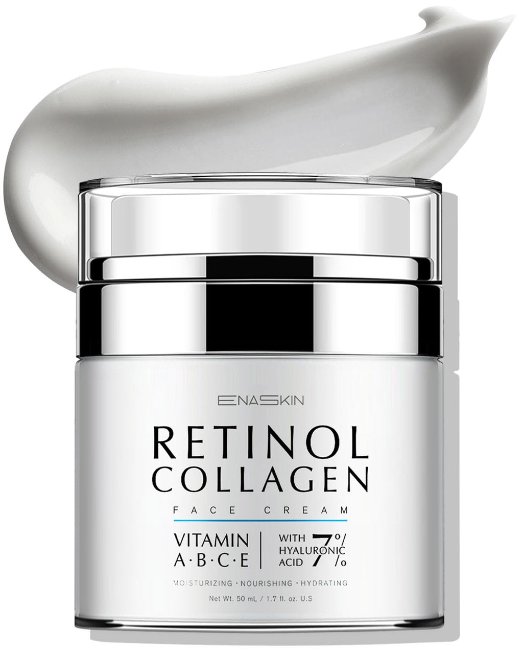 EnaSkin Retinol Collagen Face Cream – 2% Retinol, 7% Hyaluronic Acid, Day/Night Anti-Aging Moisturizer, 1.7 oz