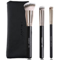 ENERGY Makeup Brush Set - 3-Piece Professional Kit with Vegan Bristles & Travel Case