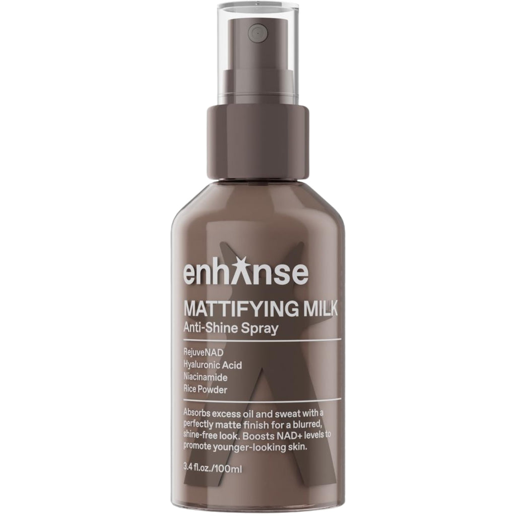ENHANSE Mattifying Milk Anti Shine Spray for Men – Hydration, Rice Powder, RejuveNAD, 3.4 fl oz