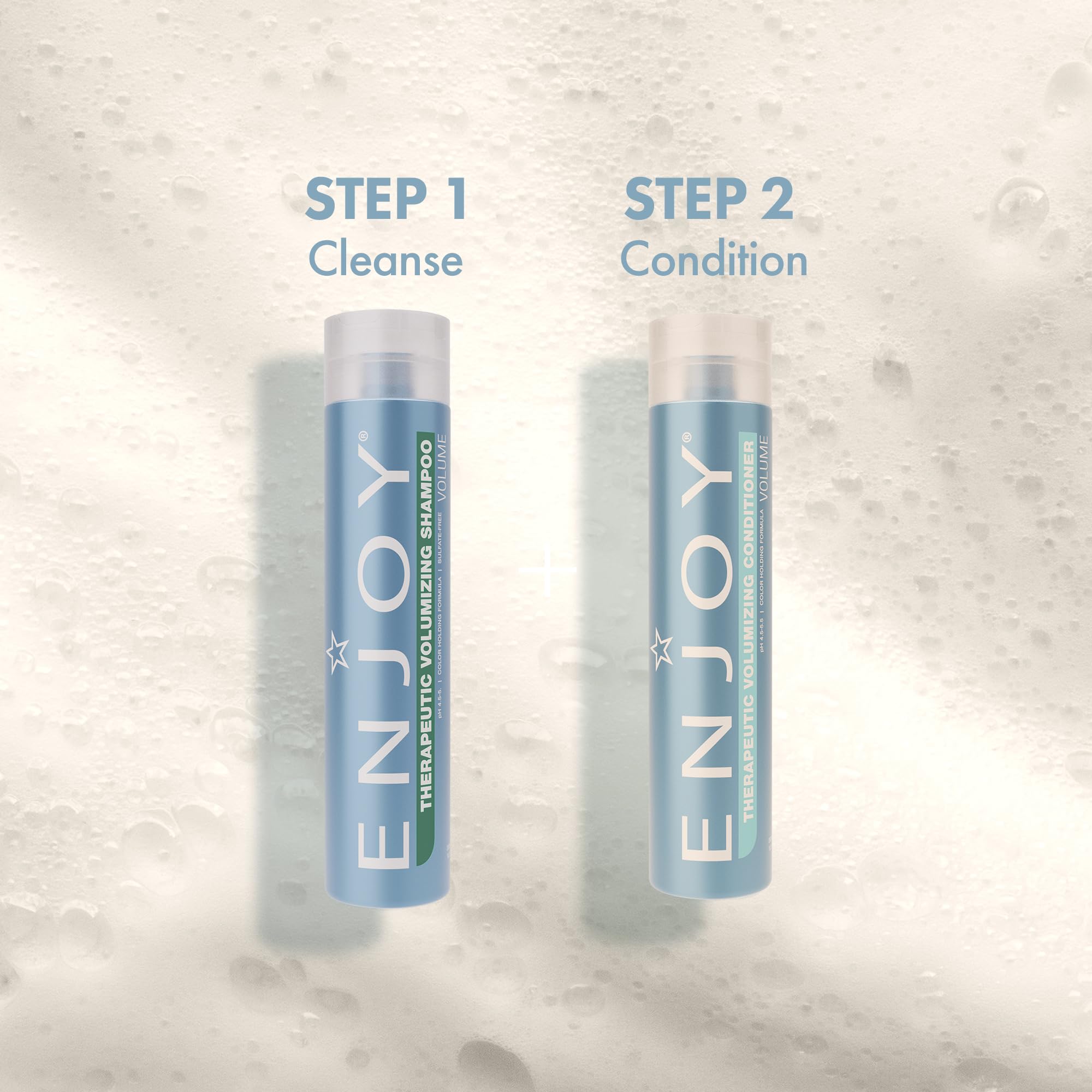 Enjoy Therapeutic Volumizing Shampoo & Conditioner Duo for Fine & Thinning Hair – Peppermint & Menthol, 2-Pack