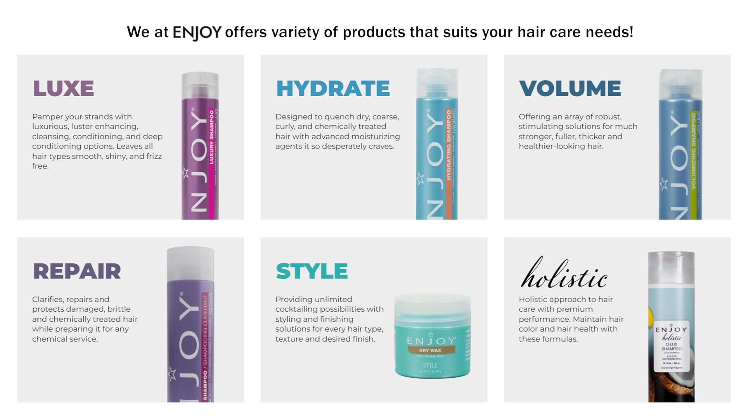 Enjoy Volumizing Elixir – Lightweight Root Lift for Fine Hair | Water-Based Texturizer, Humidity-Resistant Hold (2 oz / 8.8 oz)