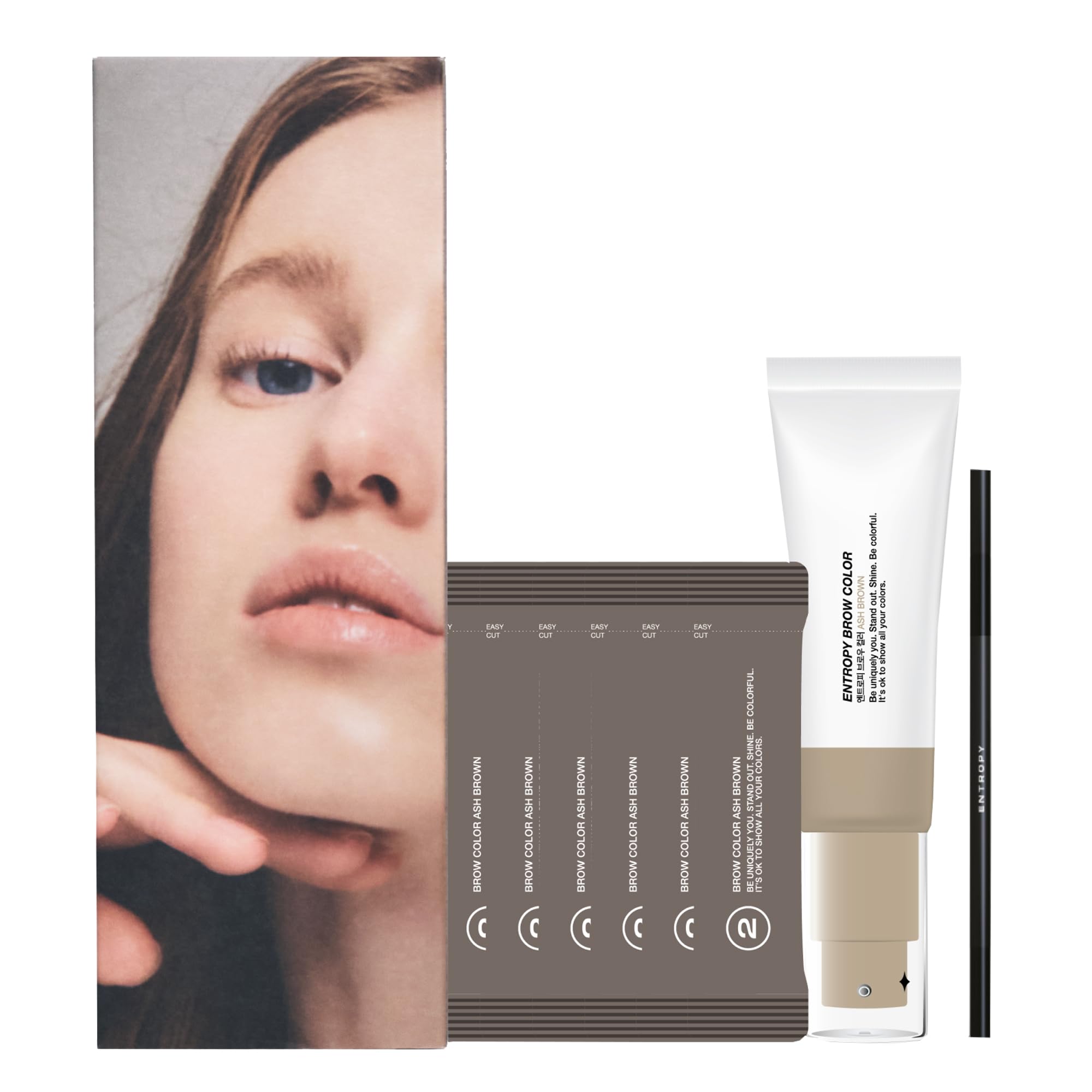 ENTROPY MAKE UP Brow Color Ash Brown – Long-Lasting Eyebrow Kit (Up to 4 Weeks)