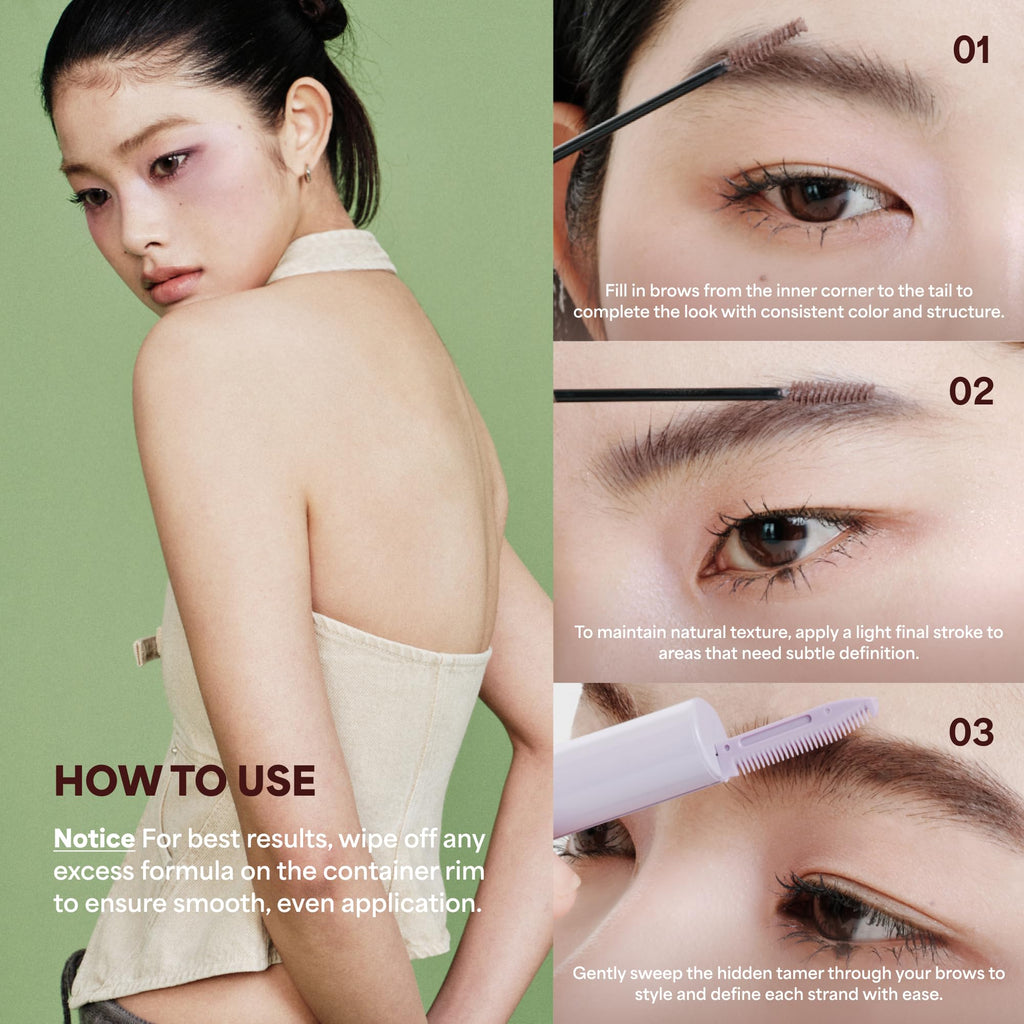 ENTROPY MAKEUP Tough Brow Finisher – 2-in-1 Brow Tint Mascara with Built-In Comb