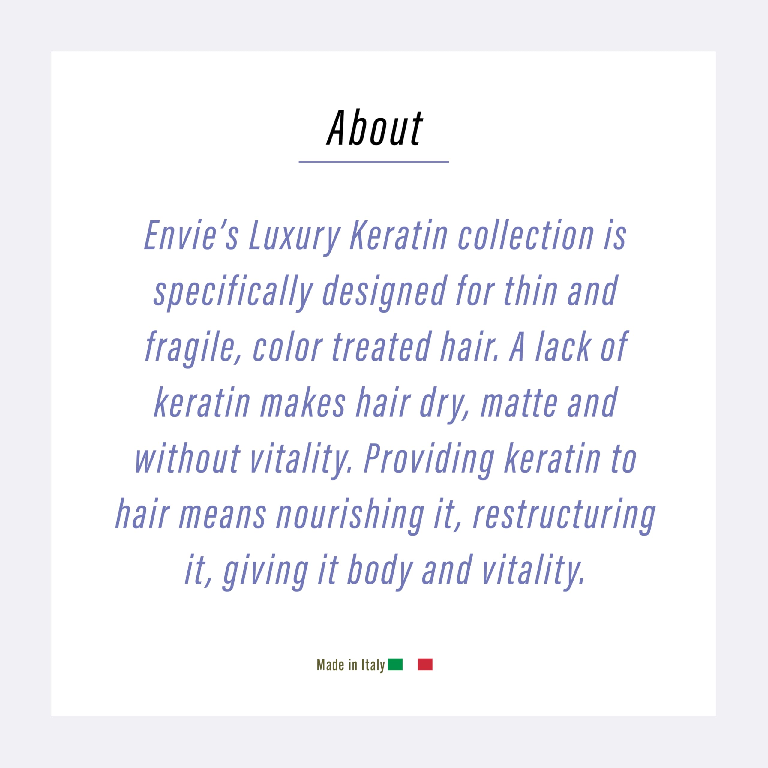 ENVIE LUXURY Keratin Shampoo – Hydrating Keratin Shampoo for Smoothing and Color-Treated Hair | 250 mL