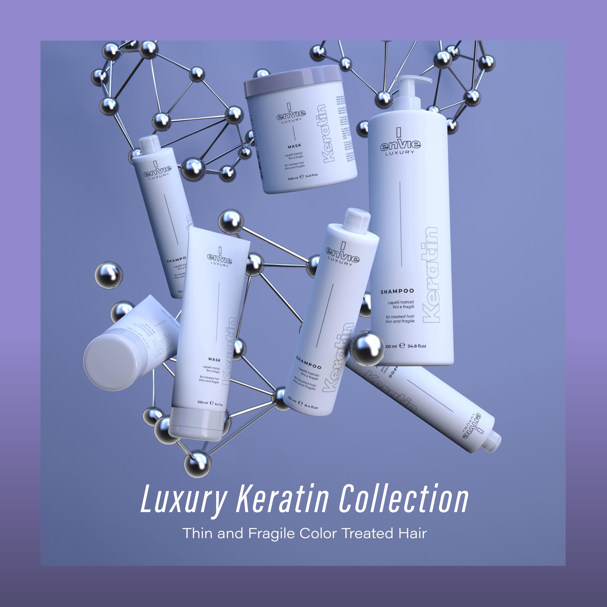 ENVIE LUXURY Keratin Shampoo – Hydrating Keratin Shampoo for Smoothing and Color-Treated Hair | 250 mL