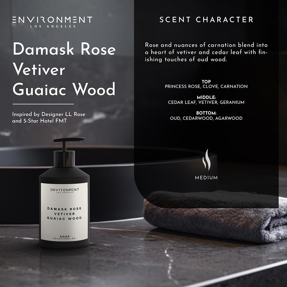 ENVIRONMENT Hand Soap – 5-Star Resort Inspired Damask Rose, Vetiver & Guaiac Wood, 300ml