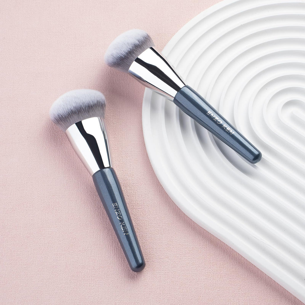 ENZO KEN Angled Kitten Paw Foundation Brush for Liquid Makeup - 10L01