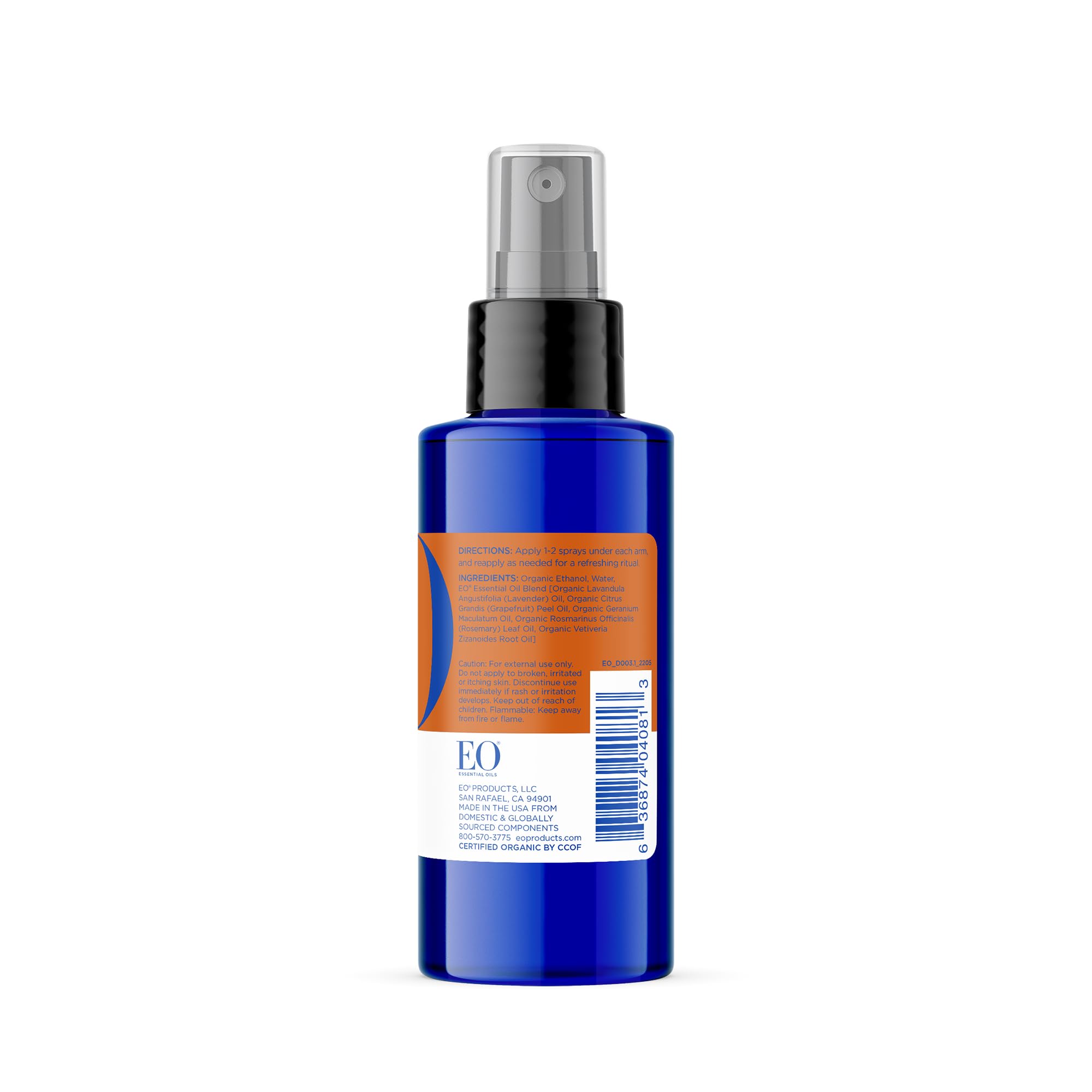EO Organic Deodorant Spray Citrus – Pack of 3, 4 oz Each, Plant-Based, Aluminum-Free
