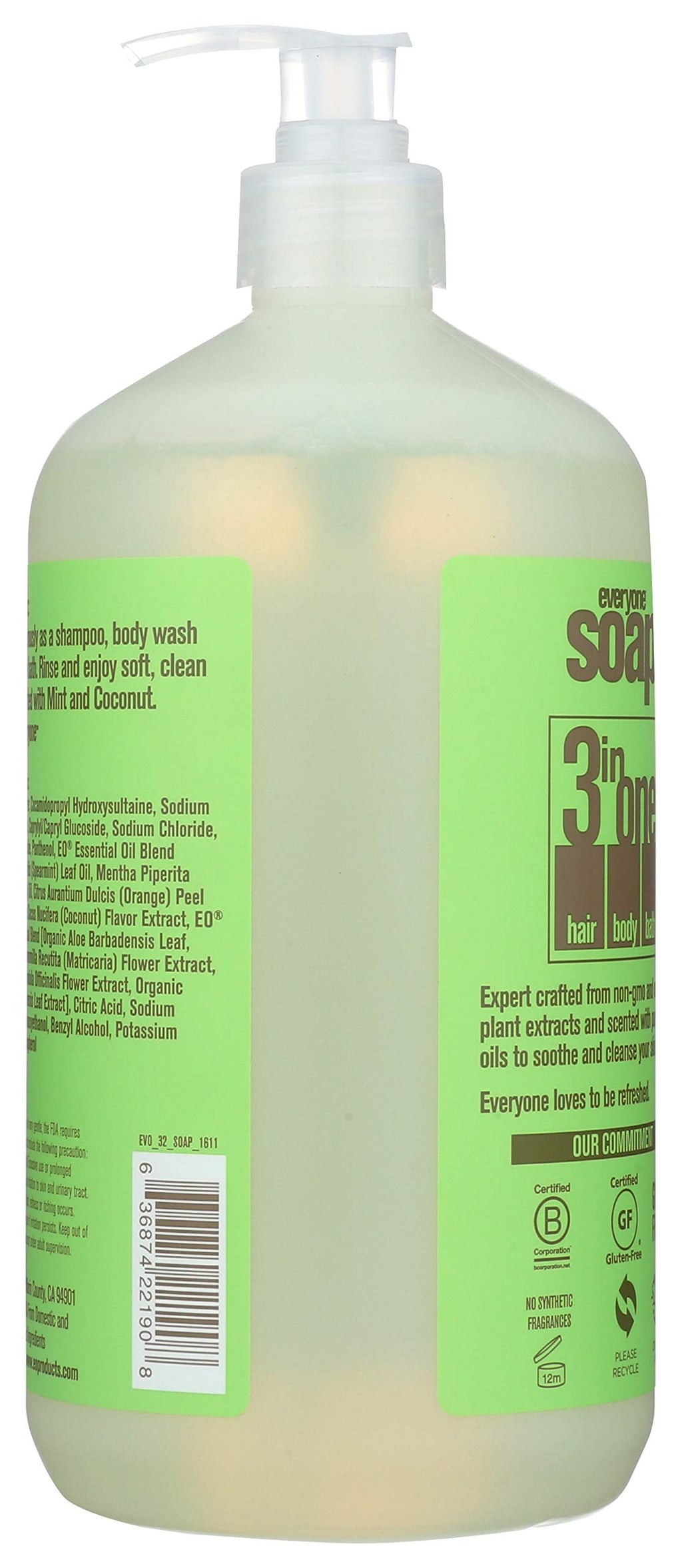 EO Natural Everyone Hand Soap – Mint and Coconut, 32 oz