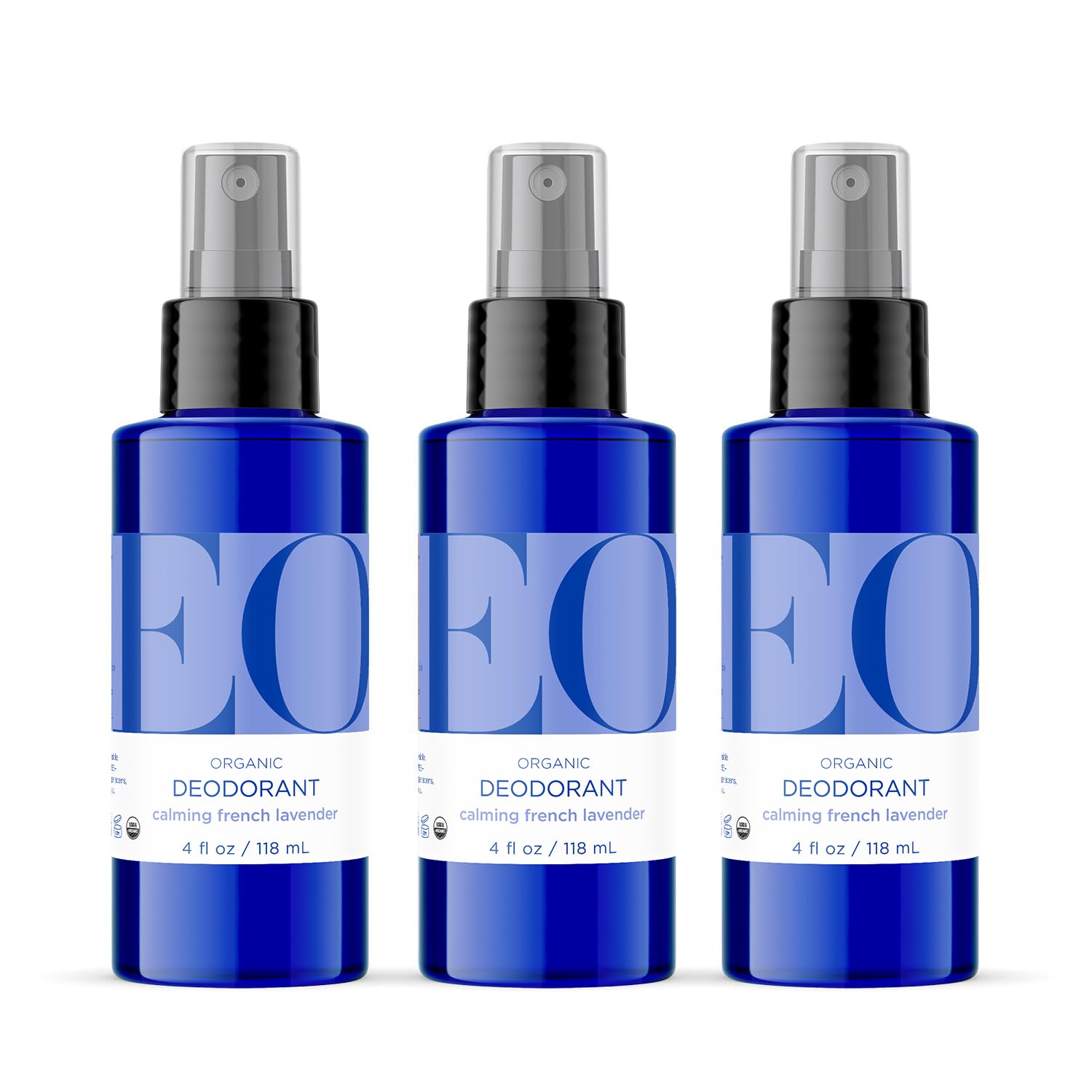 EO Organic Deodorant Spray with Lavender — 4 oz x3, Plant-Based, Aluminum-Free