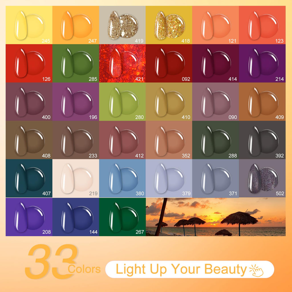 EODCI Gel Nail Kit with 168W Lamp — 33 Colors, All-in-One Home Salon