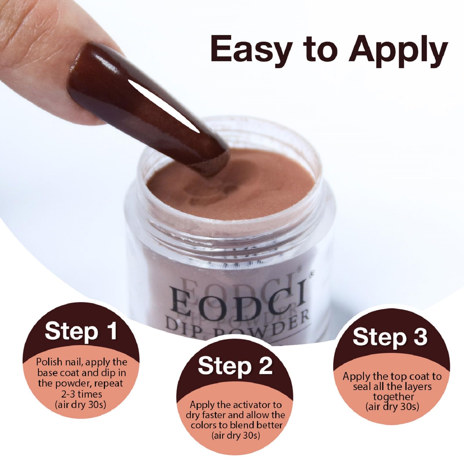 Eodci 12-Pcs Dip Powder Nail Kit Starter — 6 Nude Colors, No Lamp Needed