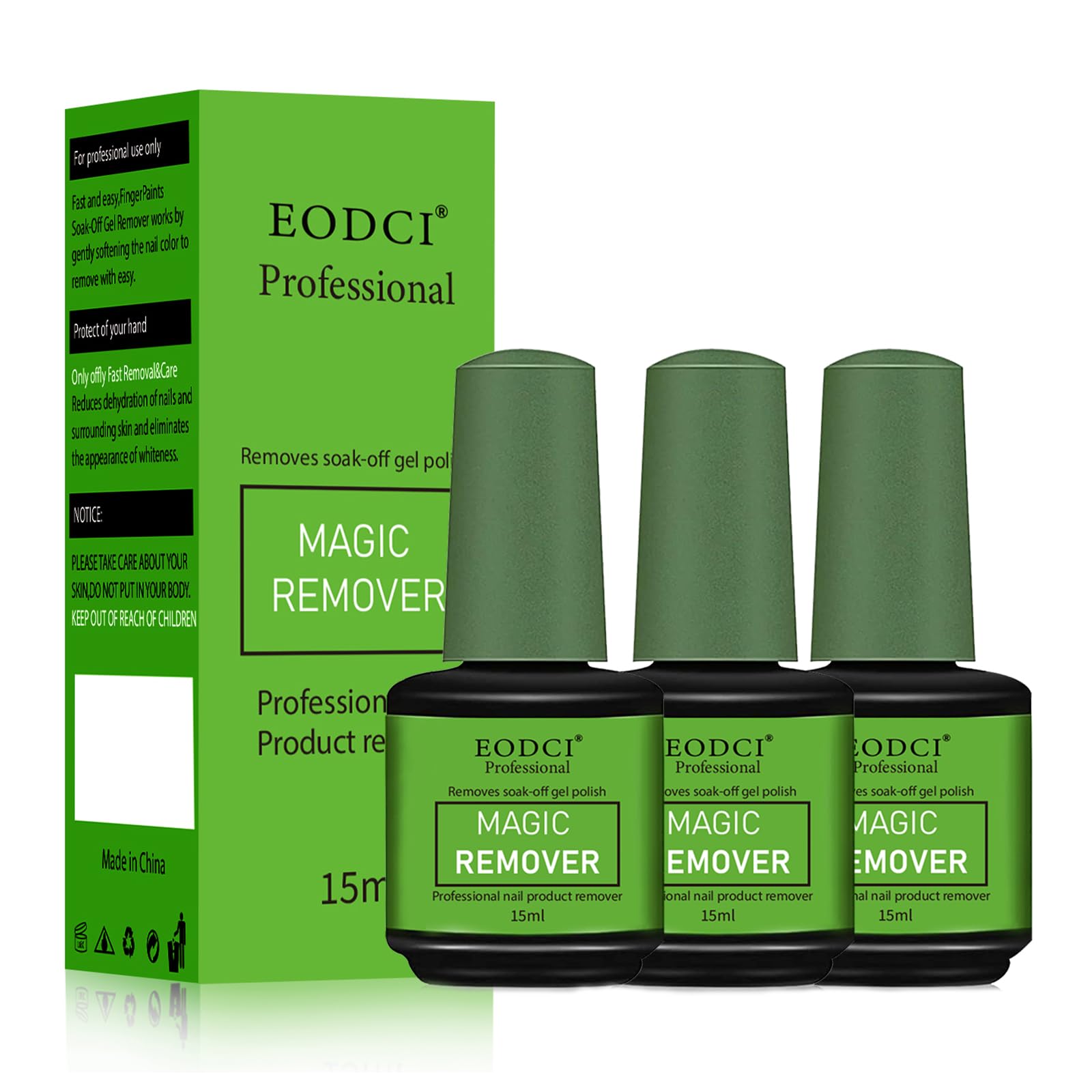 Eodci 3-Piece Magic Nail Polish Remover Set – Quick Soak-Off Gel Polish Remover