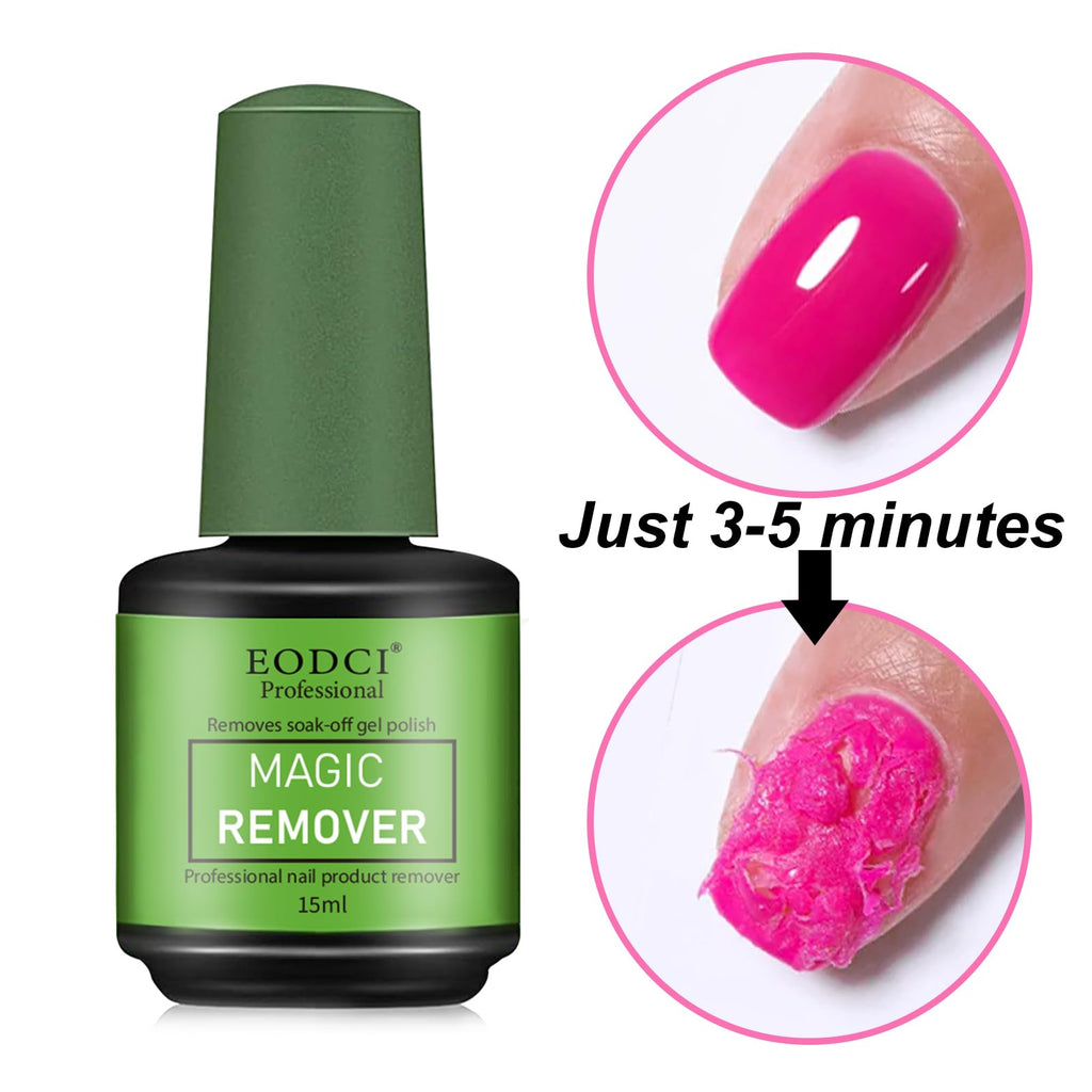 Eodci 3-Piece Magic Nail Polish Remover Set – Quick Soak-Off Gel Polish Remover