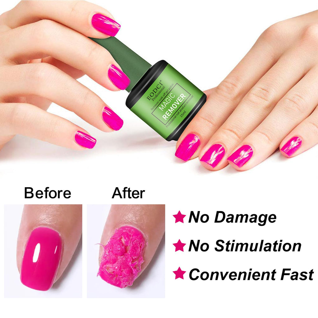 Eodci 3-Piece Magic Nail Polish Remover Set – Quick Soak-Off Gel Polish Remover