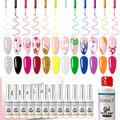 eodci Nail Art Gel Liner Set – 12 Colors for DIY Nail Designs