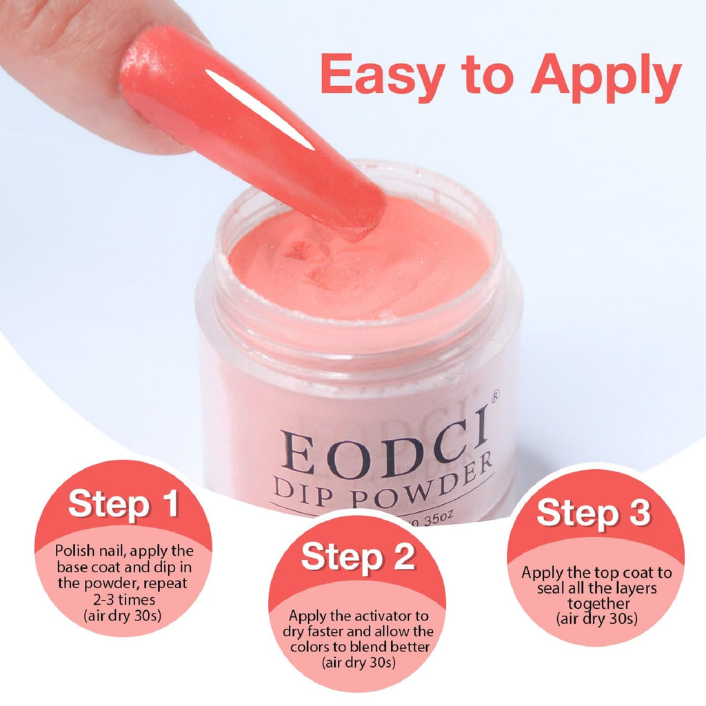 eodci 12-Pcs Dip Powder Nail Kit Starter – 6 Jelly Nude Pink Colors with Base, Top Coat, Activator & Brush Saver