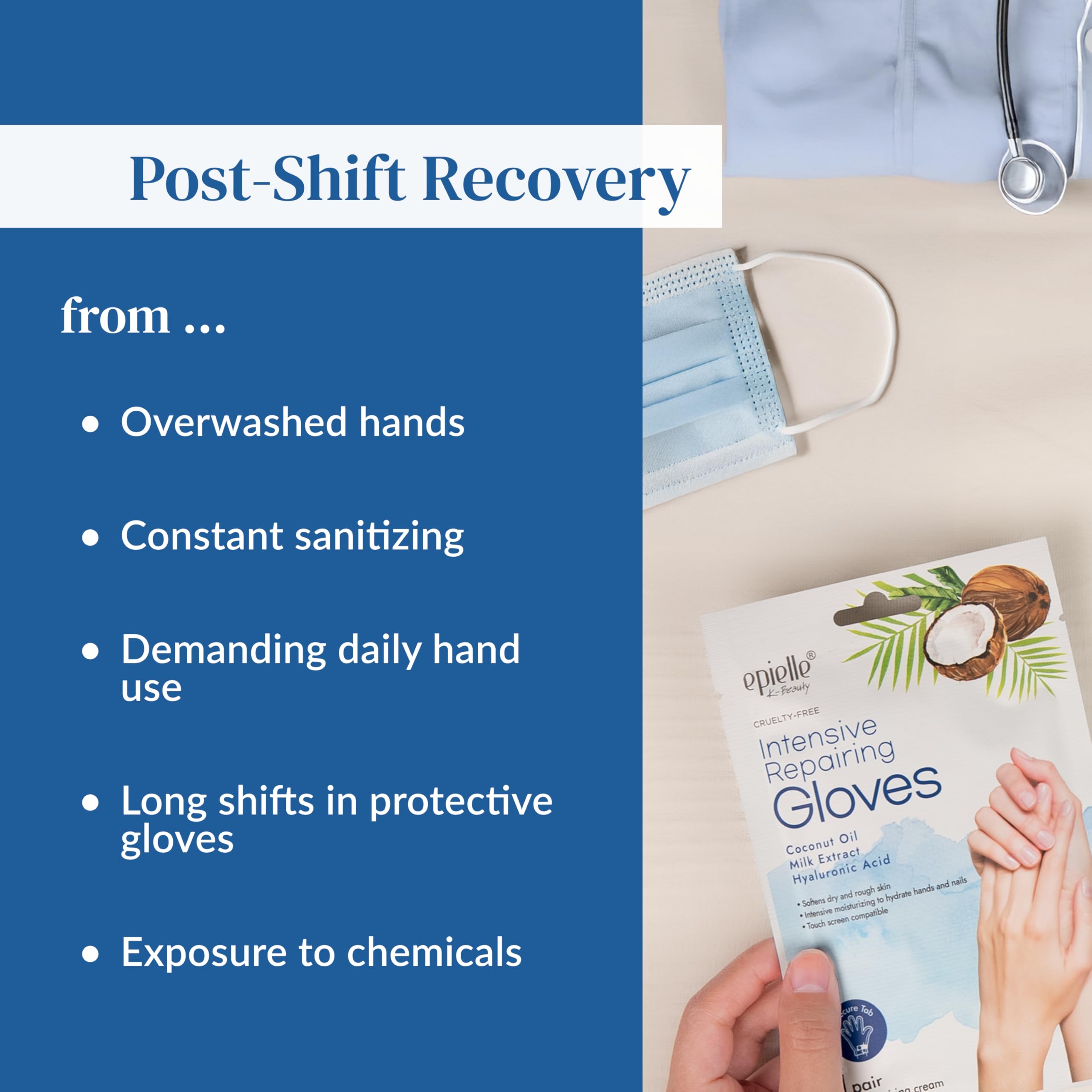 Epielle Intensive Repairing Hand Masks – Deep Moisturizing Gloves (6 Pairs)