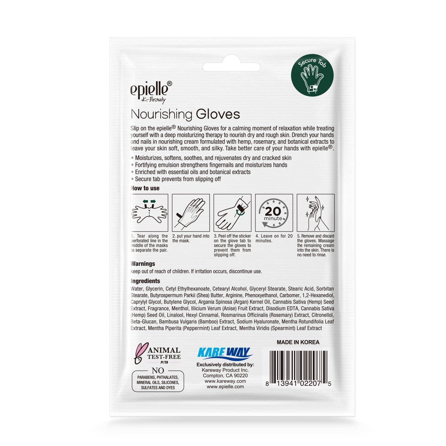 Epielle Nourishing Hand Mask – Deep Hydration with Hemp & Rosemary (6 Pairs)