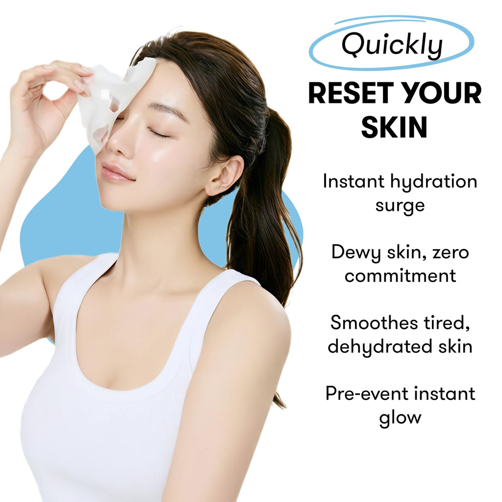 Epielle Hyaluronic Acid Masks 20-Pack – 6X HA Complex Hydrating Sheets for Dry Skin, Stocking Stuffers for Women