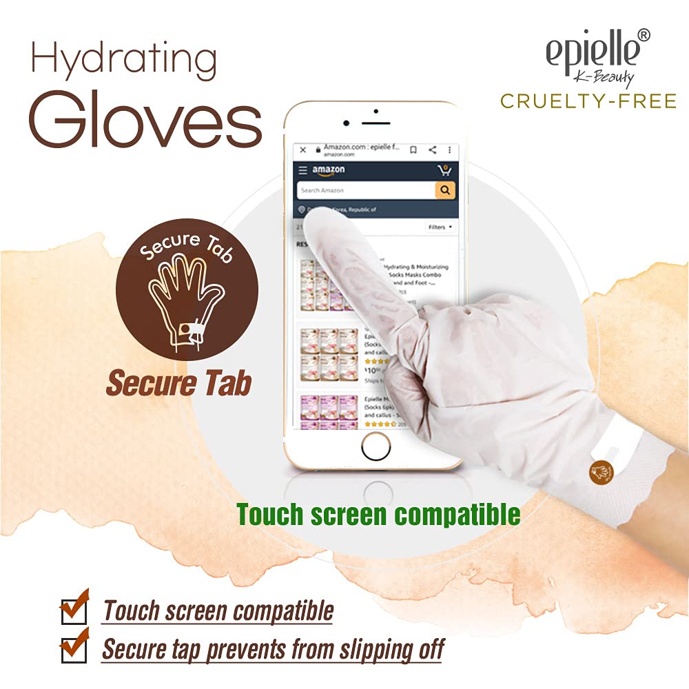 Epielle Hydrating Hand Mask — 6 Pairs with Shea Butter & Jojoba Oil for Dry Hands