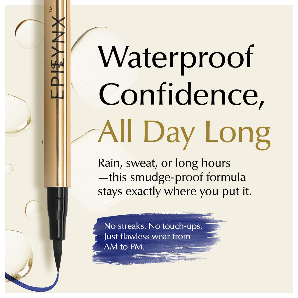 EPILYNX Liquid Eyeliner - Hypoallergenic, Waterproof with Fine Brush Tip (Blue, 2mL)