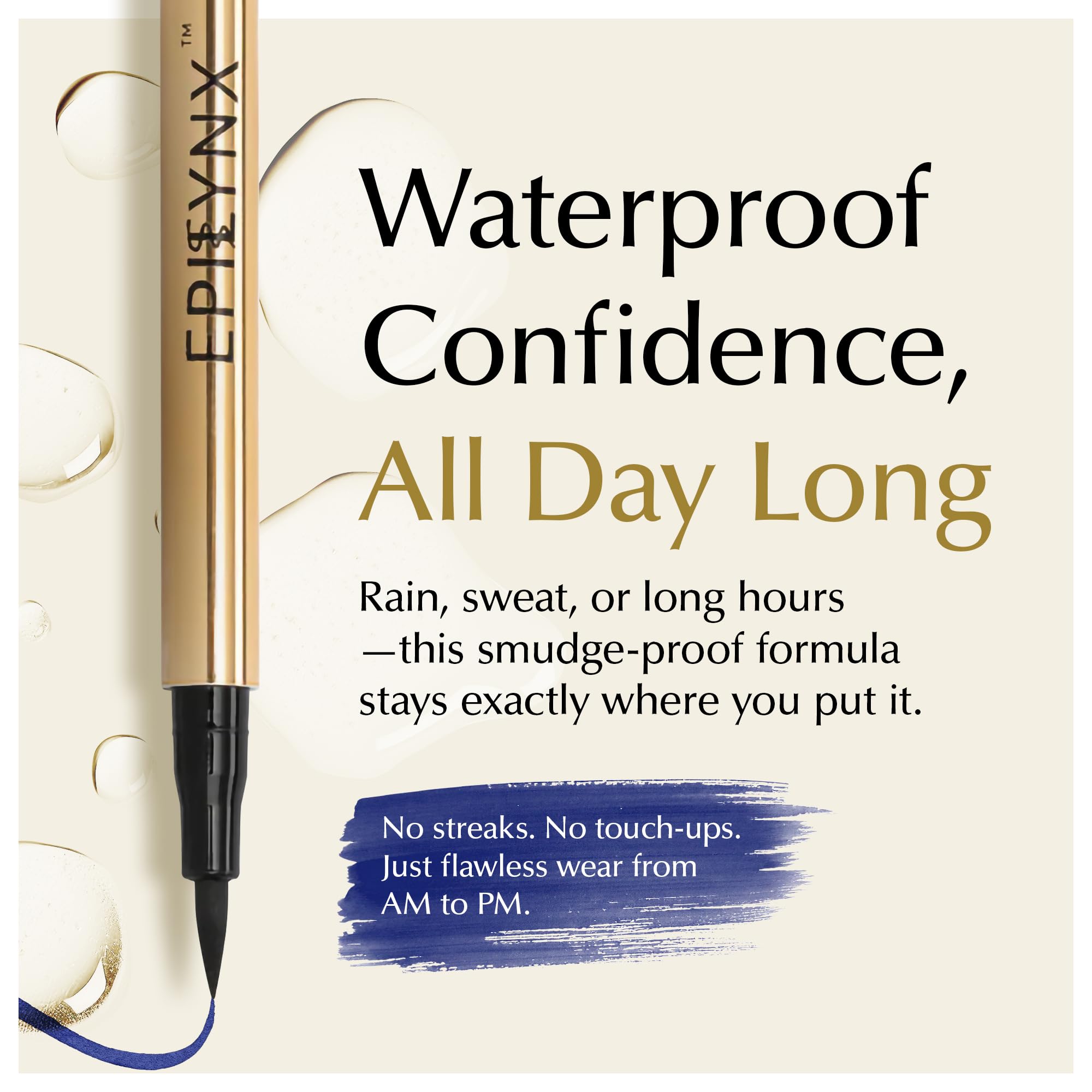 EPILYNX Liquid Eyeliner - Hypoallergenic, Waterproof with Fine Brush Tip (Blue, 2mL)