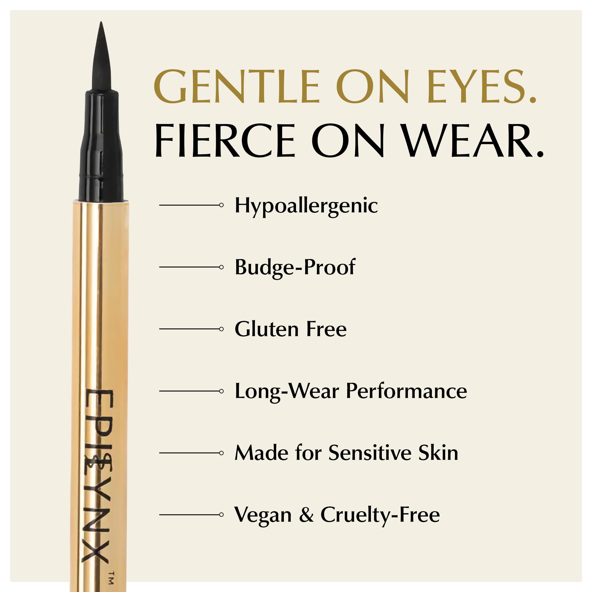 EPILYNX Liquid Eyeliner Gift Set - Waterproof, Hypoallergenic, Vegan, Gluten-Free with Fine Brush Tip (6 Shades)
