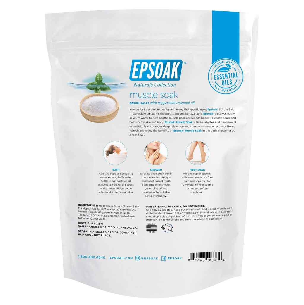Epsoak Scented Epsom Salt Bundle - Sleep Formula 2 lbs & Muscle Soak 2 lbs