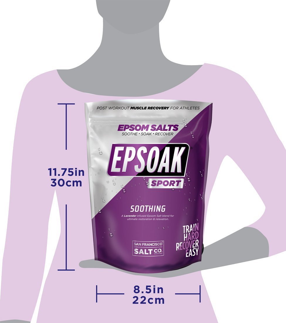Epsoak Sport Recovery Epsom Salt Soak – Lavender Magnesium Sulfate, USA Made, 5 lbs