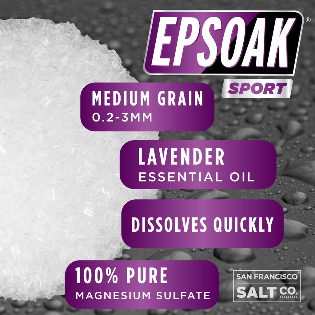 Epsoak Sport Recovery Epsom Salt Soak – Lavender Magnesium Sulfate, USA Made, 5 lbs