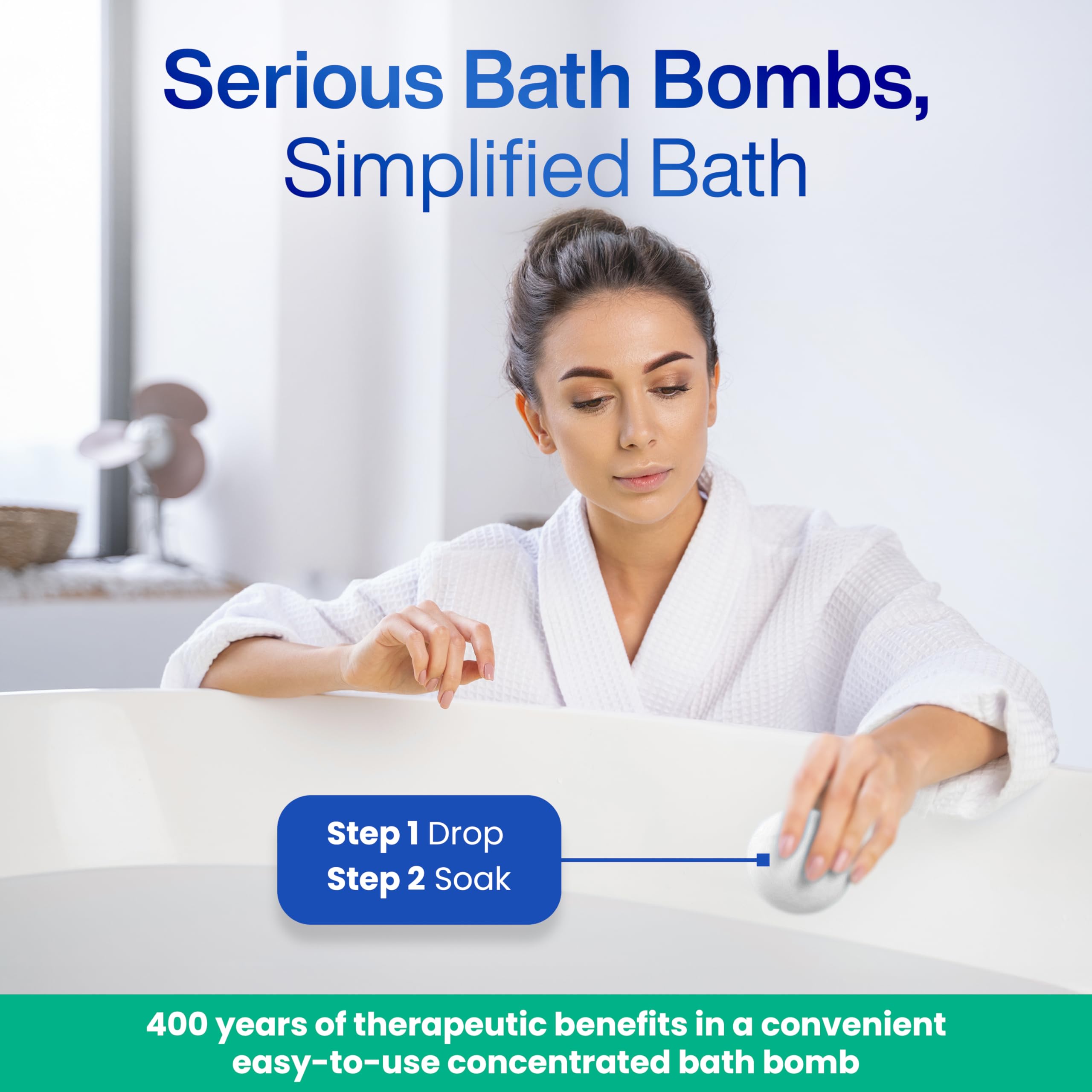 EPSOM-IT Epsom Salt Bath Bombs – Unscented Magnesium Sulfate (2-Pack)