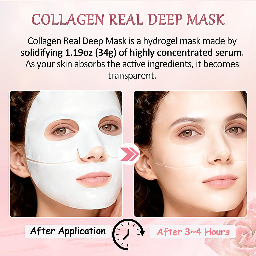 Eqimznv 8 Pcs Collagen Face Mask – Overnight Hydration, Pore Minimizing & Firming