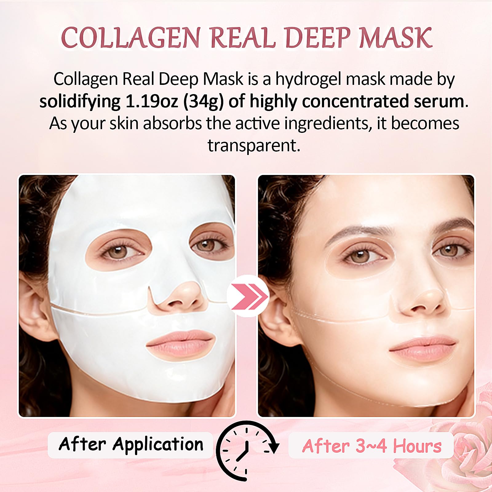 Eqimznv 8 Pcs Collagen Face Mask – Overnight Hydration, Pore Minimizing & Firming
